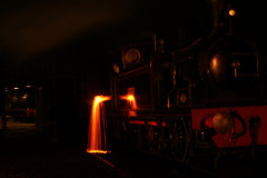 Pouring out the unwanted coals at the end of the night, Tanfield Railway