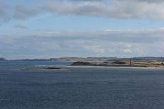 A long shot over a bay