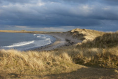 The sandy bay on Lindisfarne